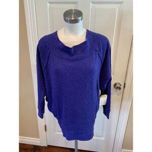 We The Free: Free People Blue Wide Neck Sweater, Size XS